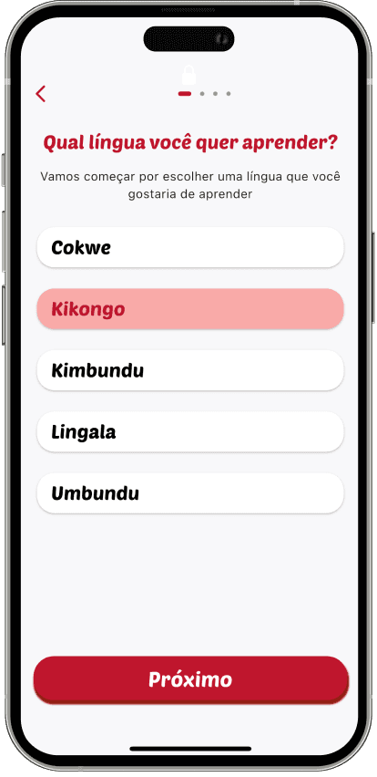 Ecrã de prática do app Kukubela